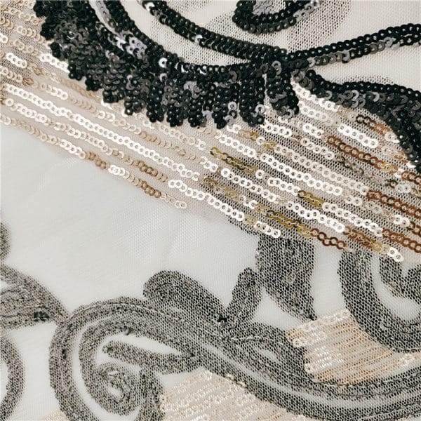 Wholesale Custom Sequin Mesh Lace Fabric – 120-125cm Width, PET Sequins & Breathable Mesh - Image 4