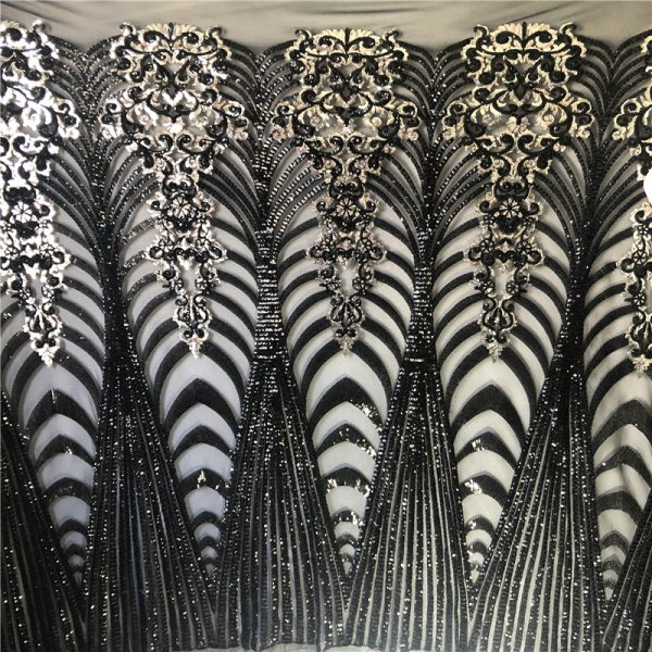 Wholesale Wine Sequin Lace Fabric | 120cm Width | Custom Designs - Image 4